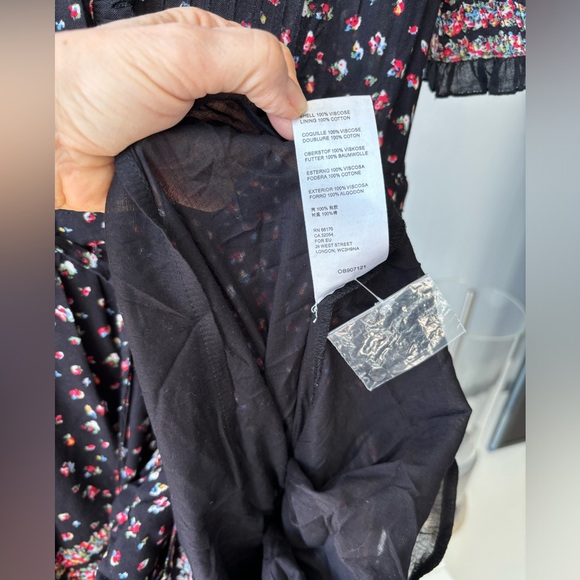 NWT💥Free People Floral Black maxi Dress XS - Picture 6 of 6